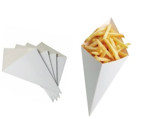 Cornet à frites en carton - Lot de 200 cornets