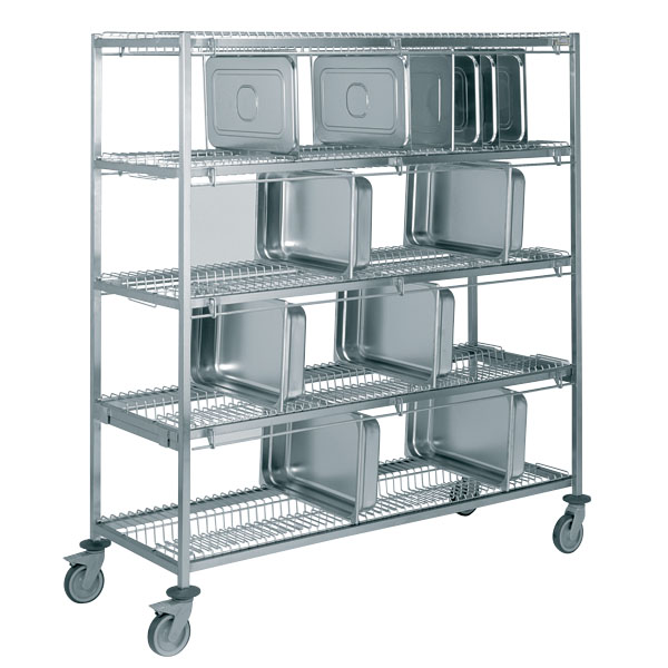Chariot porte-bacs gastronormes 4 niveaux - petit modèle
