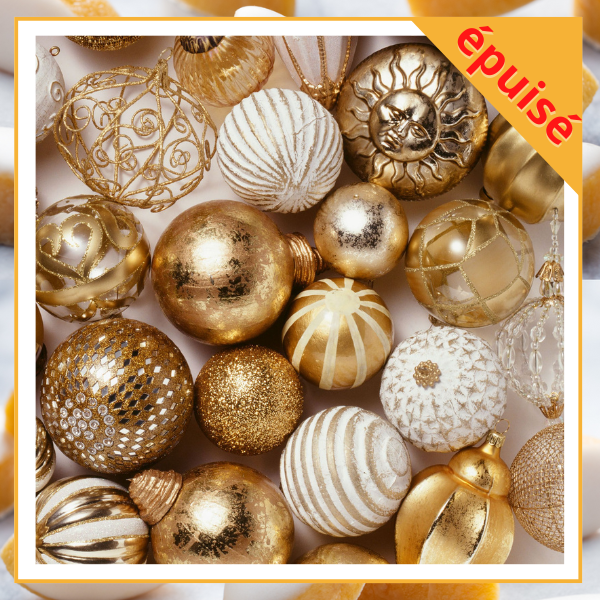 Serviettes Fêtes dorées - Ouate 33 x 33 cm - Carton de 300 serviettes