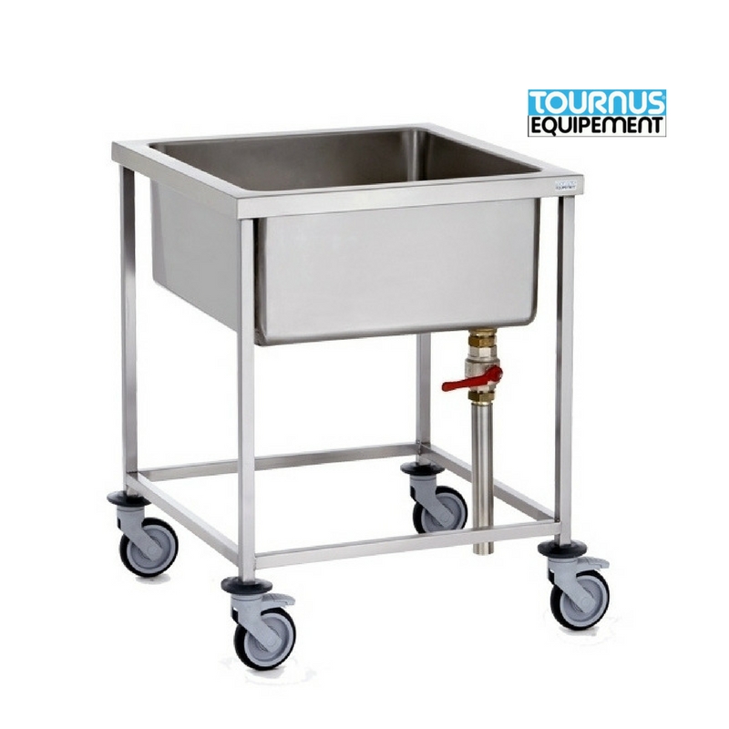 Cuve de trempage mobile inox 100 L surélevée