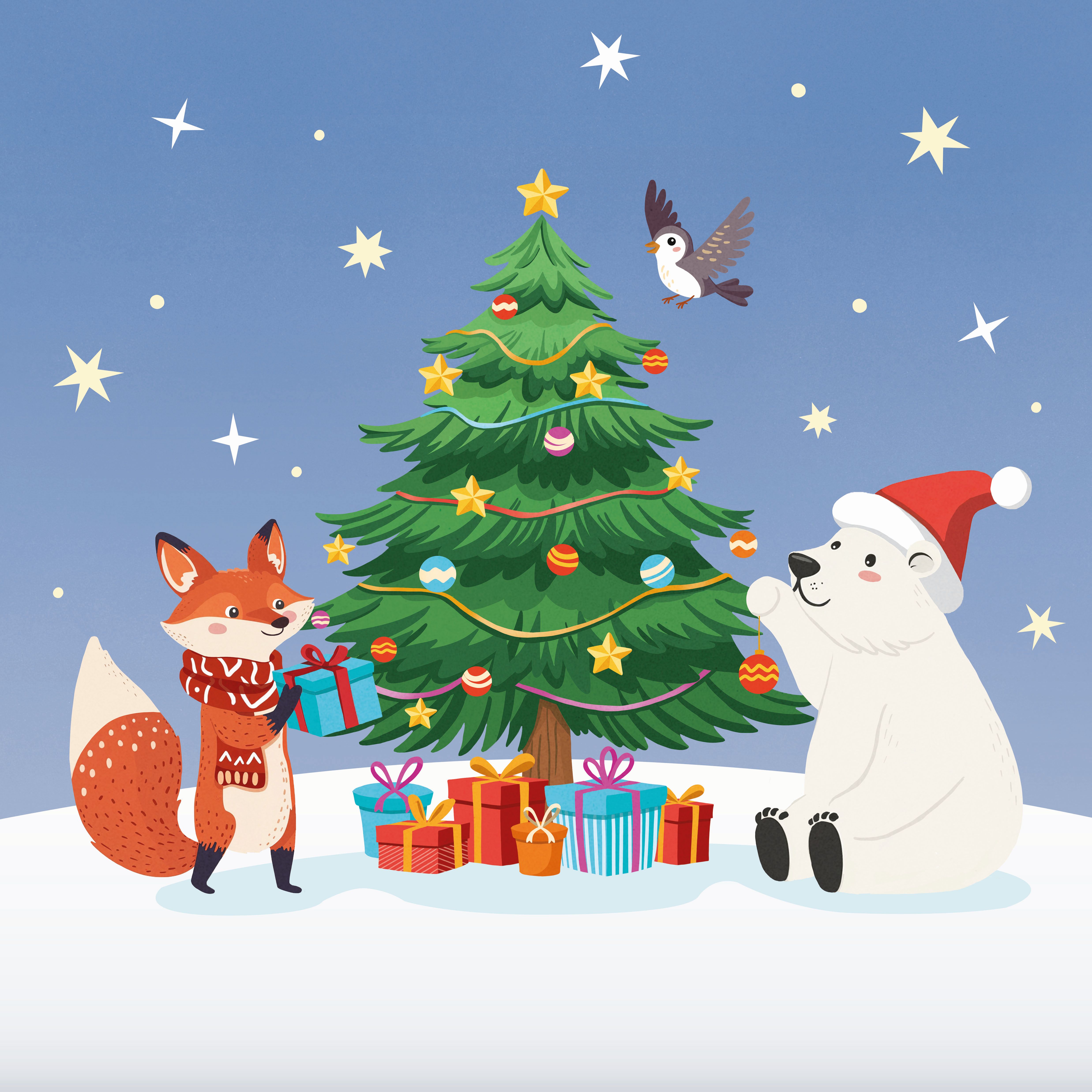 Serviettes Sapin de Noël - Ouate 33 x 33 cm - Carton de 300 serviettes