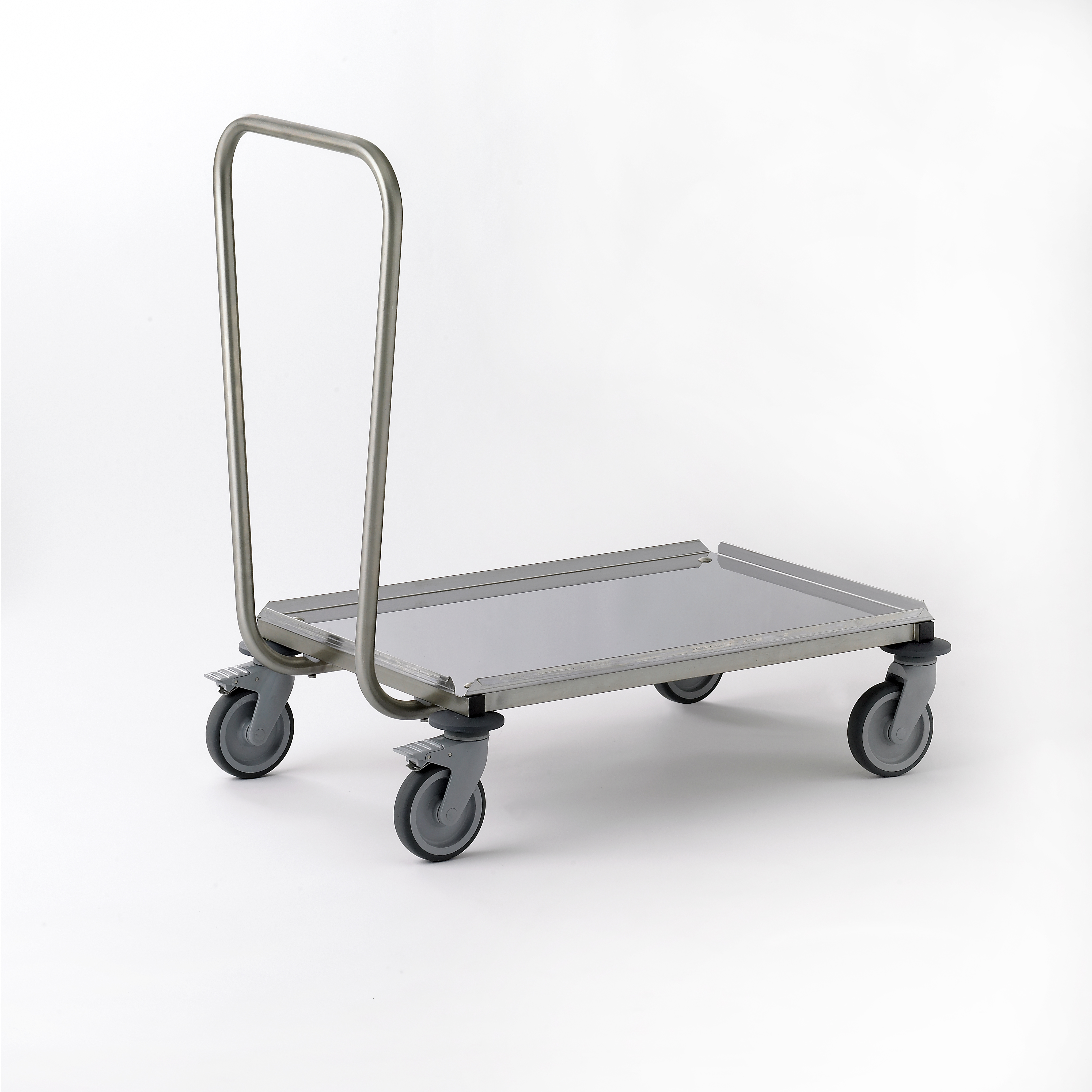 Chariot porte-plateaux 87x57cm tout inox à dosseret