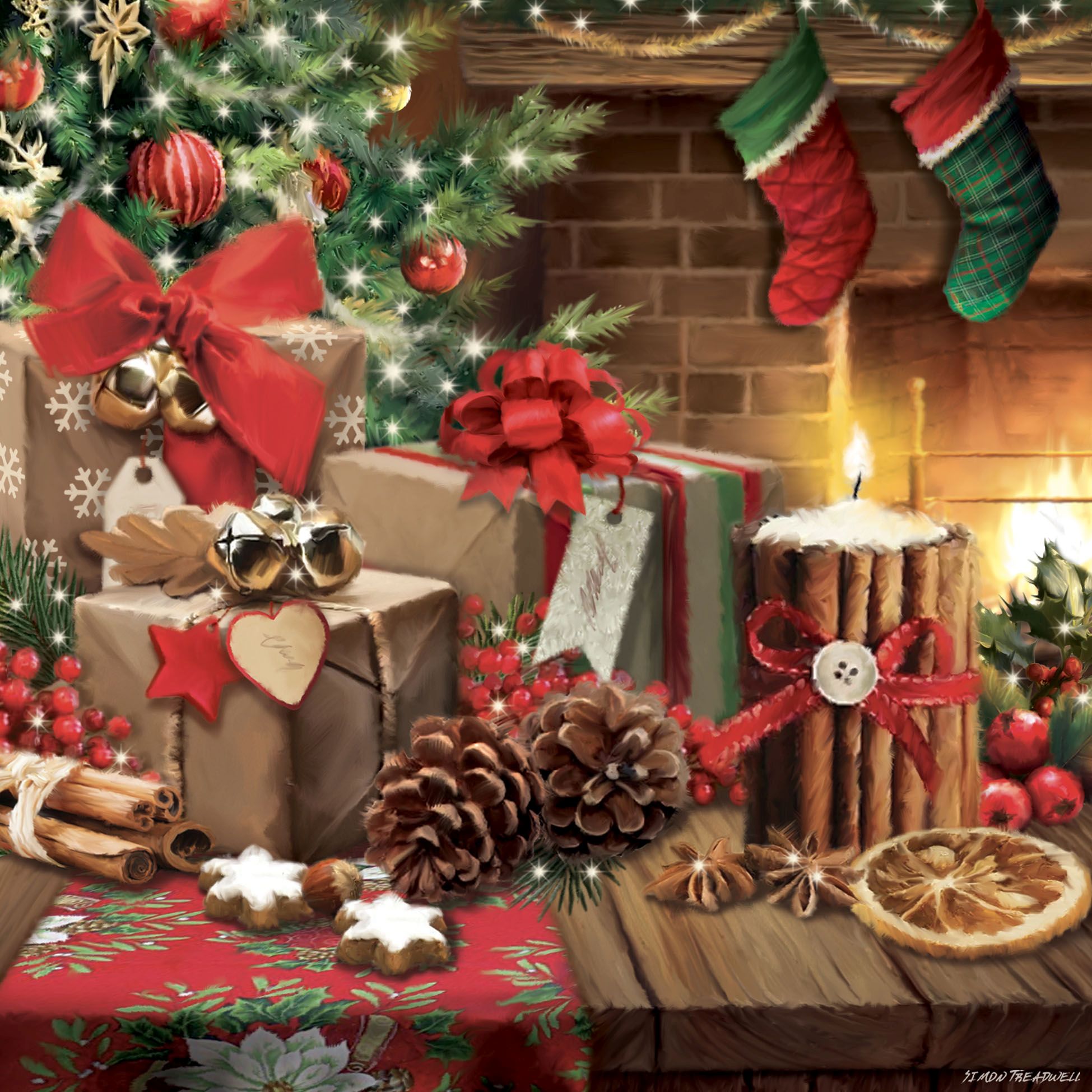 Douce Ambiance de Noël - Ouate 33 x 33 cm - 3 plis - 300 serviettes