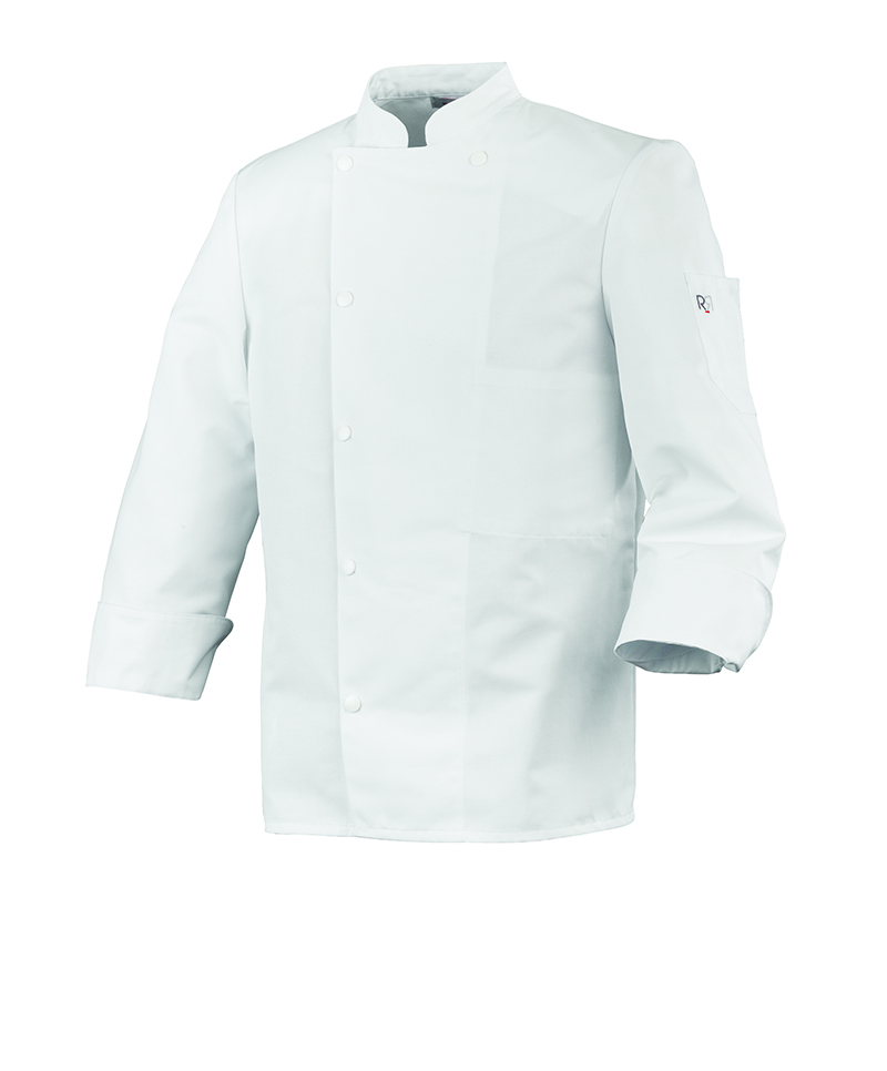 Veste Cuisinier Mixte Madras boutons pressions calottes blanches