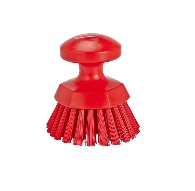 Brosse ronde solide diam. 11 cm - Rouge