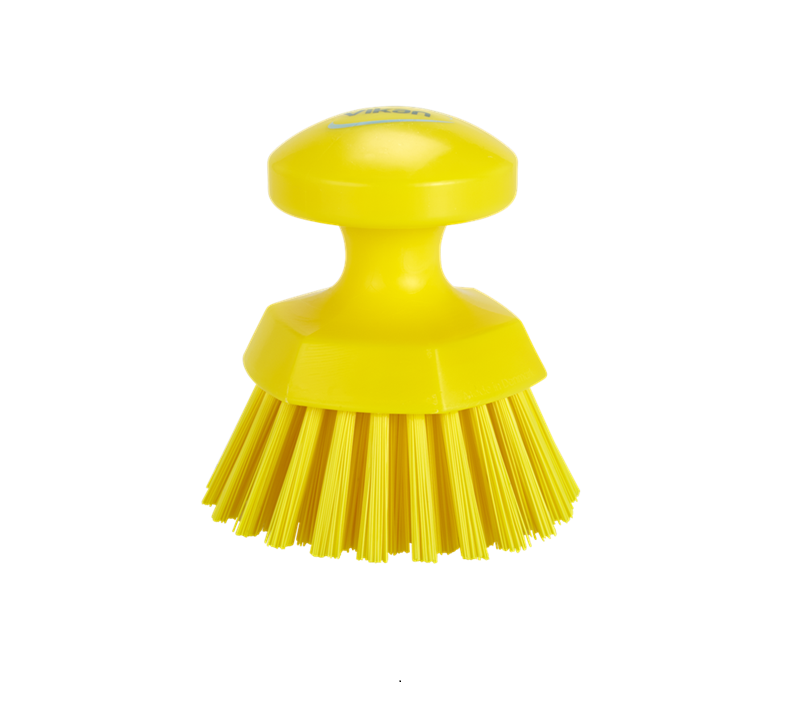 Brosse ronde solide diam. 11 cm - Jaune