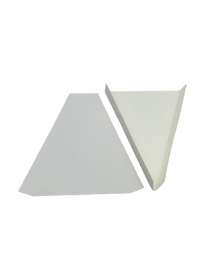 Support triangle rainé en carton 17 x 12 x 2 cm