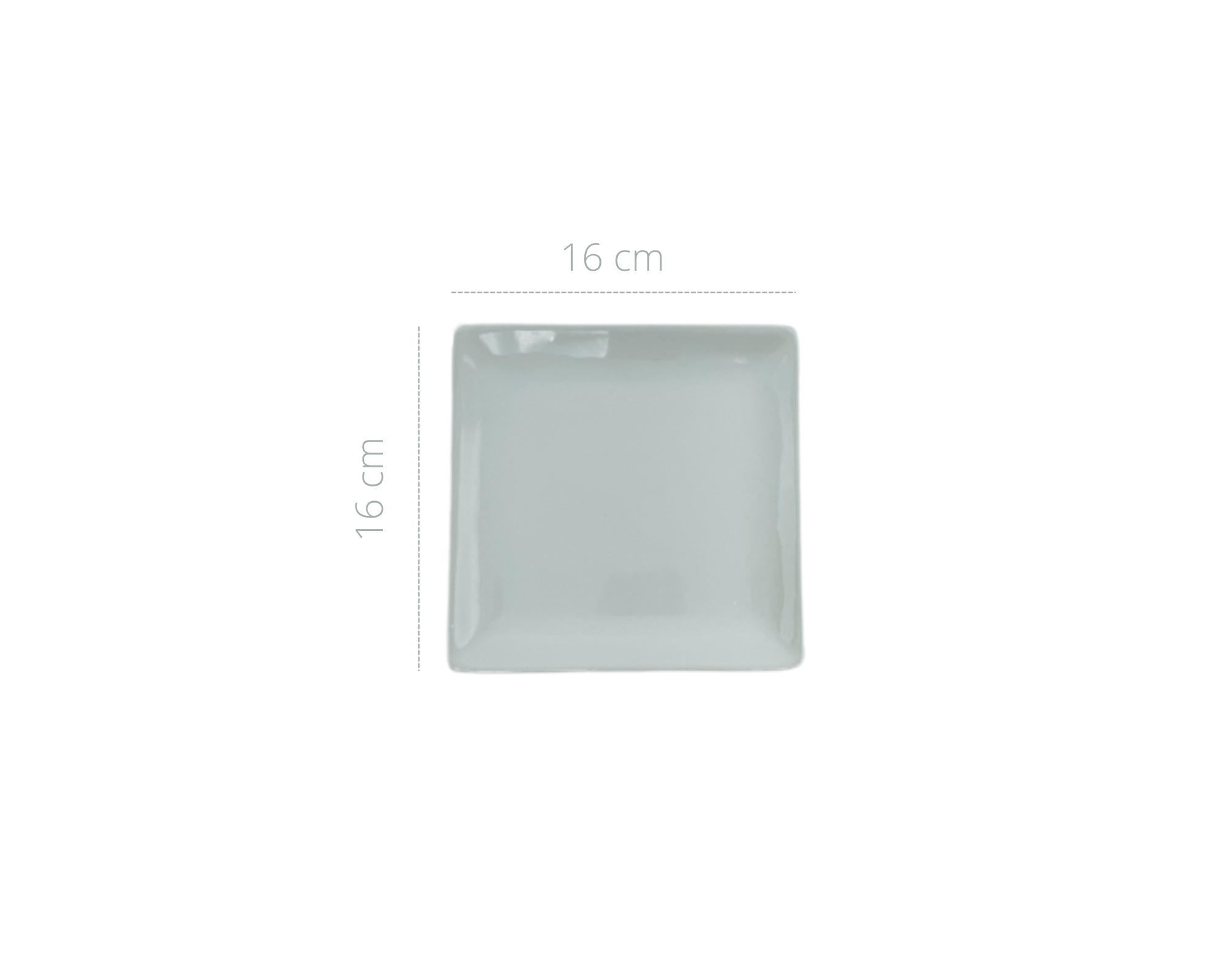 Assiette carrée en porcelaine 16x16 cm
