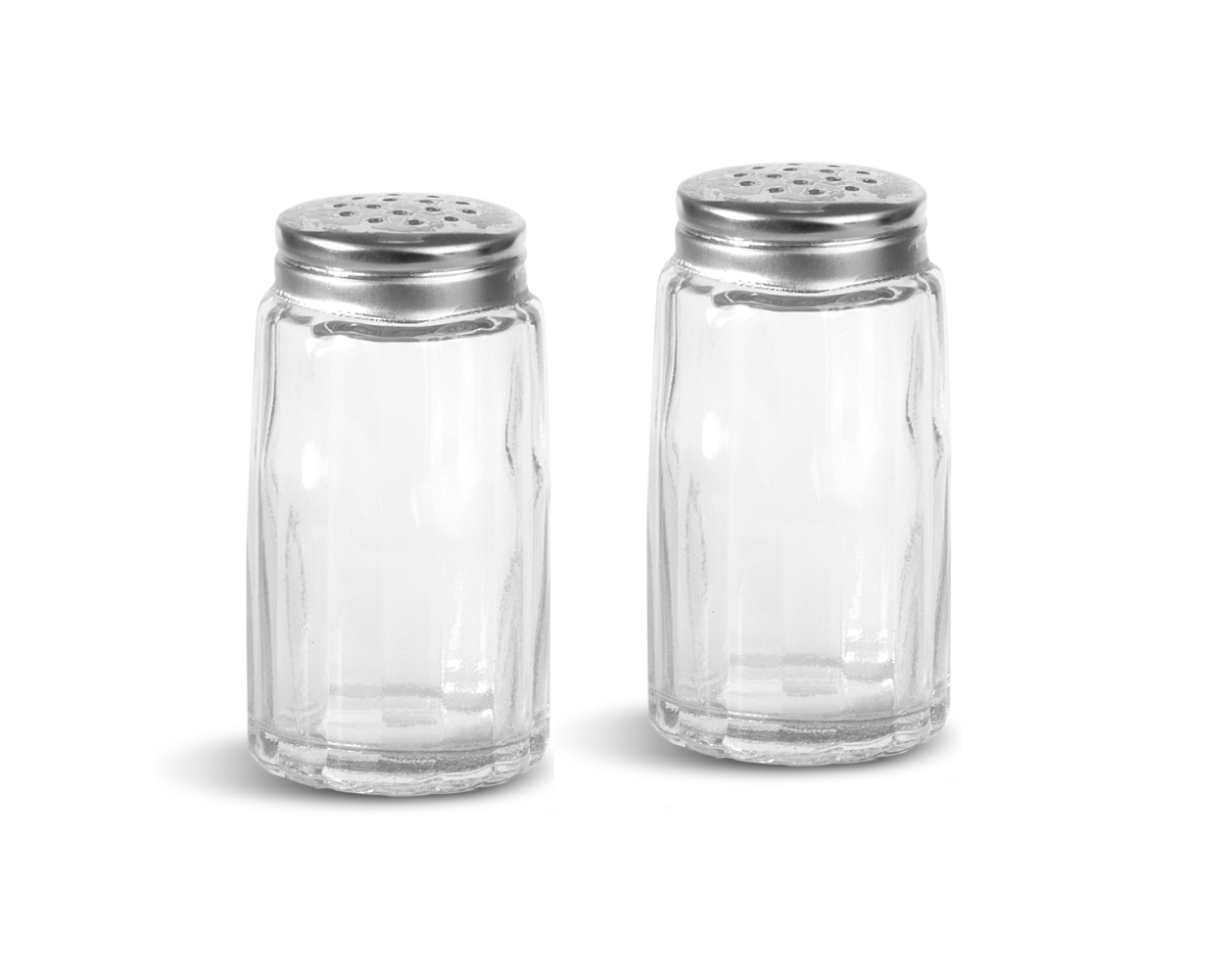 Salière en verre avec bouchon en inox - Lot de 2