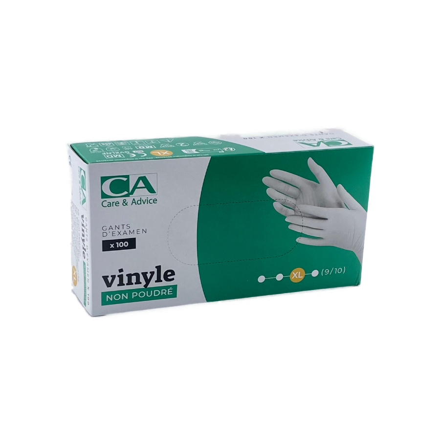 Gants vinyle extra large - Boite de 100