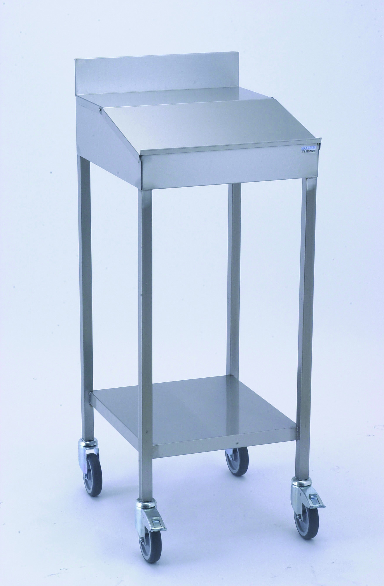 Table pupitre en inox sur roulettes