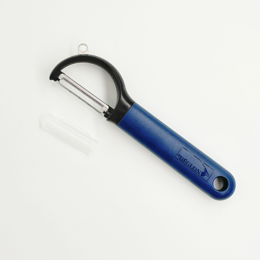 Eplucheur double lame microdentée pivotante - Manche ergo
