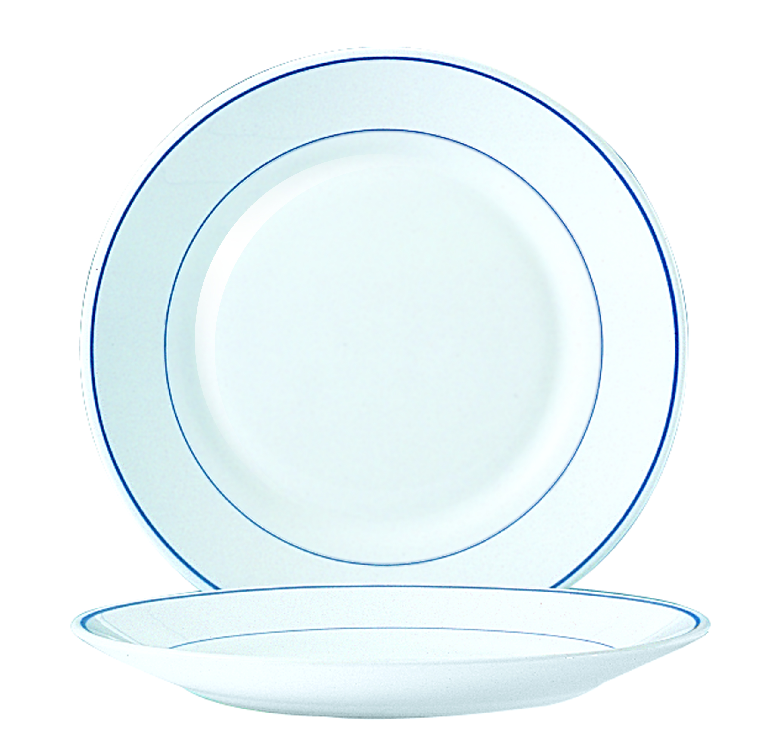 Assiette plate diam. 254 mm filet bleu